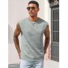 imageRuncati Mens Workout Tank Tops Waffle Casual Sleeveless T Shirts Gym Cut Off Beach Summer TeeLight Grey