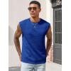 imageRuncati Mens Workout Tank Tops Waffle Casual Sleeveless T Shirts Gym Cut Off Beach Summer TeeNavy Blue