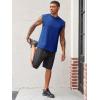 imageRuncati Mens Workout Tank Tops Waffle Casual Sleeveless T Shirts Gym Cut Off Beach Summer TeeNavy Blue