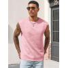 imageRuncati Mens Workout Tank Tops Waffle Casual Sleeveless T Shirts Gym Cut Off Beach Summer TeePink