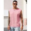 imageRuncati Mens Workout Tank Tops Waffle Casual Sleeveless T Shirts Gym Cut Off Beach Summer TeePink