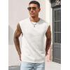 imageRuncati Mens Workout Tank Tops Waffle Casual Sleeveless T Shirts Gym Cut Off Beach Summer TeeWhite