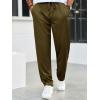 imageRuncati Mens Casual Pants Drawstring Elastic Waist Ribbed Sweatpants Straight Leg Loose Fit TrousersArmy Green