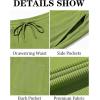imageRuncati Mens Casual Pants Drawstring Elastic Waist Ribbed Sweatpants Straight Leg Loose Fit TrousersYellow Green