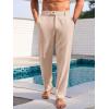 imageRuncati Mens Casual Pants Elastic Waist Linen Lightweight StraightLegs Loose Fit Summer Beach Yoga TrousersApricot