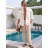 imageRuncati Mens Casual Pants Elastic Waist Linen Lightweight StraightLegs Loose Fit Summer Beach Yoga TrousersApricot