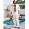 imageRuncati Mens Casual Pants Elastic Waist Linen Lightweight StraightLegs Loose Fit Summer Beach Yoga TrousersBeige