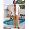 imageRuncati Mens Casual Pants Elastic Waist Linen Lightweight StraightLegs Loose Fit Summer Beach Yoga TrousersBrown