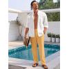 imageRuncati Mens Casual Pants Elastic Waist Linen Lightweight StraightLegs Loose Fit Summer Beach Yoga TrousersMustard Yellow