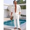imageRuncati Mens Casual Pants Elastic Waist Linen Lightweight StraightLegs Loose Fit Summer Beach Yoga TrousersWhite