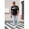 imageRuncati Mens Casual TShirt Short Sleeve Regular Fit Crewneck Tee Summer Graphic Tops with PocketBlack