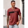 imageRuncati Mens Casual TShirt Short Sleeve Regular Fit Crewneck Tee Summer Graphic Tops with PocketBurgundy