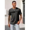 imageRuncati Mens Casual TShirt Short Sleeve Regular Fit Crewneck Tee Summer Graphic Tops with PocketDark Grey
