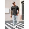 imageRuncati Mens Casual TShirt Short Sleeve Regular Fit Crewneck Tee Summer Graphic Tops with PocketDark Grey