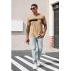 imageRuncati Mens Casual TShirt Short Sleeve Regular Fit Crewneck Tee Summer Graphic Tops with PocketKhaki