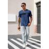 imageRuncati Mens Casual TShirt Short Sleeve Regular Fit Crewneck Tee Summer Graphic Tops with PocketNavy