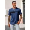 imageRuncati Mens Casual TShirt Short Sleeve Regular Fit Crewneck Tee Summer Graphic Tops with PocketNavy