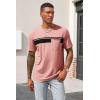 imageRuncati Mens Casual TShirt Short Sleeve Regular Fit Crewneck Tee Summer Graphic Tops with PocketPink