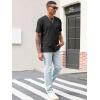 imageRuncati Mens Casual TShirts Short Sleeve Crew Neck Summer Stretchy Shirt Textured Jacquard TopsBlack