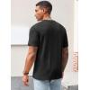 imageRuncati Mens Casual TShirts Short Sleeve Crew Neck Summer Stretchy Shirt Textured Jacquard TopsBlack