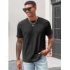imageRuncati Mens Casual TShirts Short Sleeve Crew Neck Summer Stretchy Shirt Textured Jacquard TopsBlack