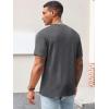 imageRuncati Mens Casual TShirts Short Sleeve Crew Neck Summer Stretchy Shirt Textured Jacquard TopsDark Grey