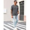 imageRuncati Mens Casual TShirts Short Sleeve Crew Neck Summer Stretchy Shirt Textured Jacquard TopsDark Grey