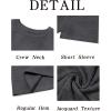 imageRuncati Mens Casual TShirts Short Sleeve Crew Neck Summer Stretchy Shirt Textured Jacquard TopsDark Grey