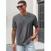 imageRuncati Mens Casual TShirts Short Sleeve Crew Neck Summer Stretchy Shirt Textured Jacquard TopsDark Grey