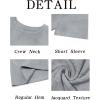 imageRuncati Mens Casual TShirts Short Sleeve Crew Neck Summer Stretchy Shirt Textured Jacquard TopsGrey