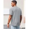 imageRuncati Mens Casual TShirts Short Sleeve Crew Neck Summer Stretchy Shirt Textured Jacquard TopsGrey