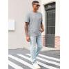 imageRuncati Mens Casual TShirts Short Sleeve Crew Neck Summer Stretchy Shirt Textured Jacquard TopsGrey