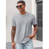 imageRuncati Mens Casual TShirts Short Sleeve Crew Neck Summer Stretchy Shirt Textured Jacquard TopsGrey