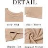 imageRuncati Mens Casual TShirts Short Sleeve Crew Neck Summer Stretchy Shirt Textured Jacquard TopsLight Khaki