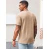 imageRuncati Mens Casual TShirts Short Sleeve Crew Neck Summer Stretchy Shirt Textured Jacquard TopsLight Khaki