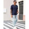 imageRuncati Mens Casual TShirts Short Sleeve Crew Neck Summer Stretchy Shirt Textured Jacquard TopsNavy