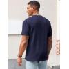 imageRuncati Mens Casual TShirts Short Sleeve Crew Neck Summer Stretchy Shirt Textured Jacquard TopsNavy