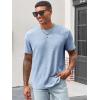 imageRuncati Mens Casual TShirts Short Sleeve Crew Neck Summer Stretchy Shirt Textured Jacquard TopsSky Blue