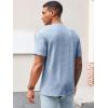 imageRuncati Mens Casual TShirts Short Sleeve Crew Neck Summer Stretchy Shirt Textured Jacquard TopsSky Blue