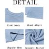 imageRuncati Mens Casual TShirts Short Sleeve Crew Neck Summer Stretchy Shirt Textured Jacquard TopsSky Blue