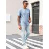 imageRuncati Mens Casual TShirts Short Sleeve Crew Neck Summer Stretchy Shirt Textured Jacquard TopsSky Blue