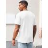 imageRuncati Mens Casual TShirts Short Sleeve Crew Neck Summer Stretchy Shirt Textured Jacquard TopsWhite