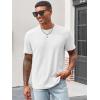 imageRuncati Mens Casual TShirts Short Sleeve Crew Neck Summer Stretchy Shirt Textured Jacquard TopsWhite