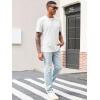 imageRuncati Mens Casual TShirts Short Sleeve Crew Neck Summer Stretchy Shirt Textured Jacquard TopsWhite