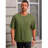 imageRuncati Mens Casual TShirts Short Sleeve Lightweight Oversized Summer Cotton Tee Beach Crew Neck TopsArmy Green
