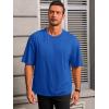 imageRuncati Mens Casual TShirts Short Sleeve Lightweight Oversized Summer Cotton Tee Beach Crew Neck TopsBlue