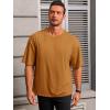 imageRuncati Mens Casual TShirts Short Sleeve Lightweight Oversized Summer Cotton Tee Beach Crew Neck TopsBrown