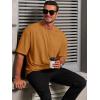 imageRuncati Mens Casual TShirts Short Sleeve Lightweight Oversized Summer Cotton Tee Beach Crew Neck TopsBrown