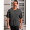 imageRuncati Mens Casual TShirts Short Sleeve Lightweight Oversized Summer Cotton Tee Beach Crew Neck TopsDark Grey