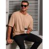 imageRuncati Mens Casual TShirts Short Sleeve Lightweight Oversized Summer Cotton Tee Beach Crew Neck TopsKhaki
